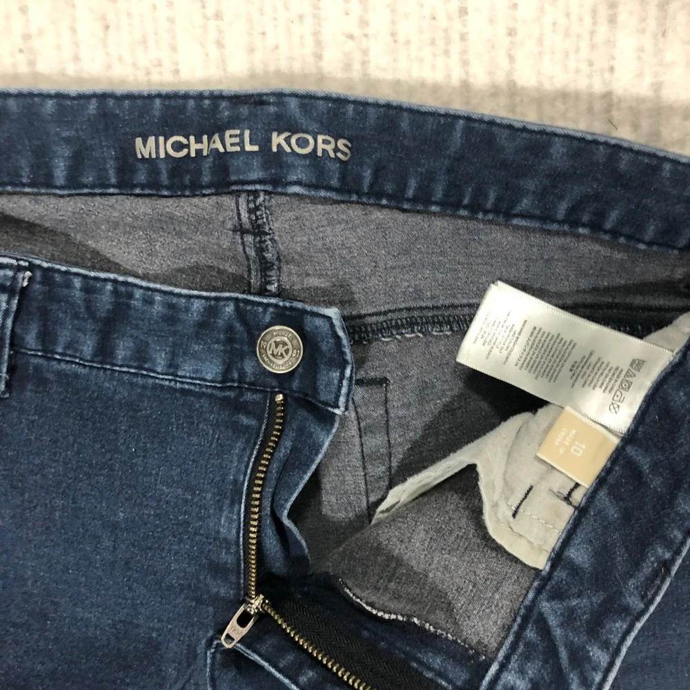 Michael‎ Kors Dark Wash Skinny Jeans Ruched Ankle Women's Size 10